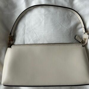 Staud leather & suede top handle bag in cream